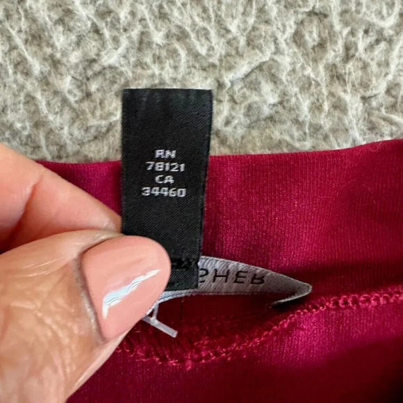 Eileen Fisher Tunic Hibiscus Red Viscose Jersey Mock Neck Caftan - Picture 5 of 16